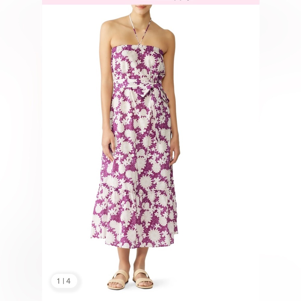 Magenta Emery Dress midi cotton 
Miguelina floral. ****missing belt